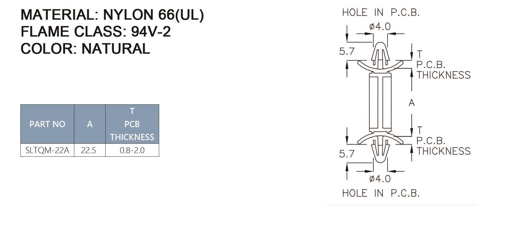 PCB Standoff SLTQM-22A